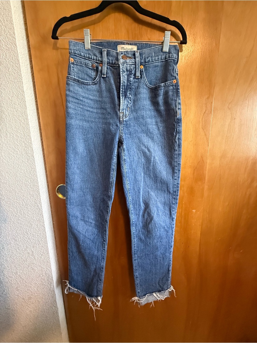 Madewell Medium Blue High-Rise Straight Jeans